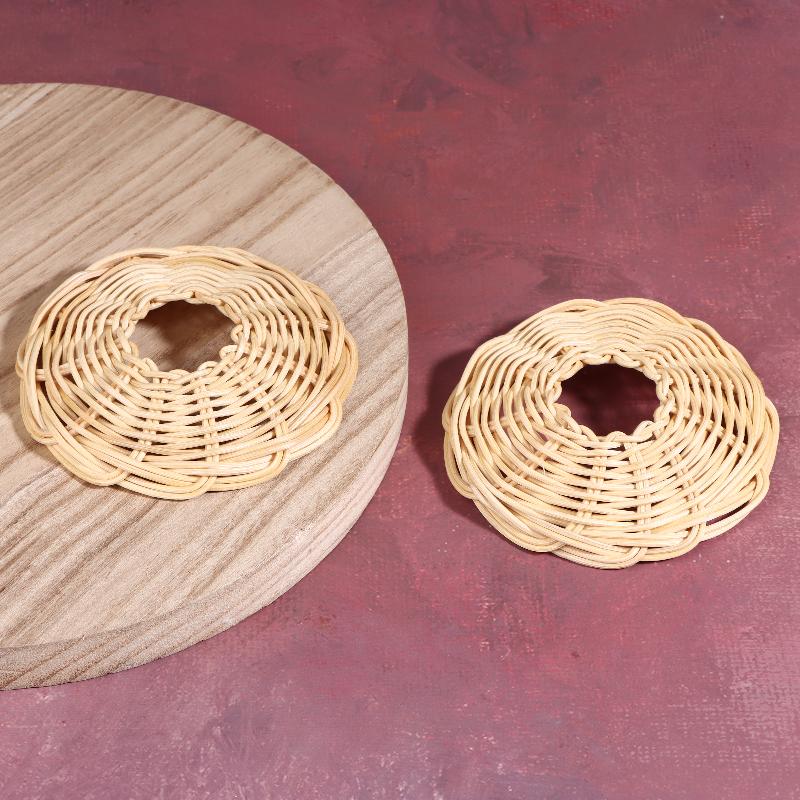 Outdoor Lighting Vintage - 2Pcs Handwoven Rattan Lampshade Vintage Chandelier