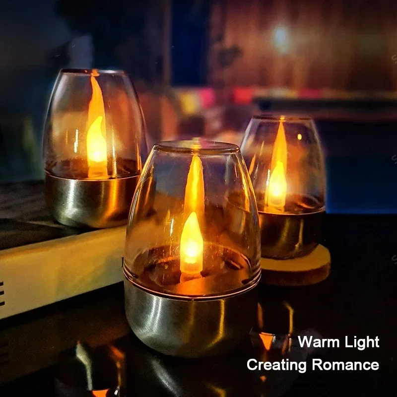 Outdoor Lighting Ideas For Party - LED Solar Candles Light Flameless Rechargeable