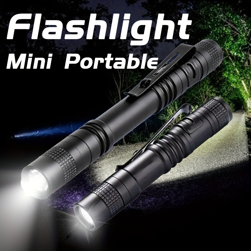 Zinc Outdoor Lighting - Mini Portable LED Flashlight Pocket Ultra