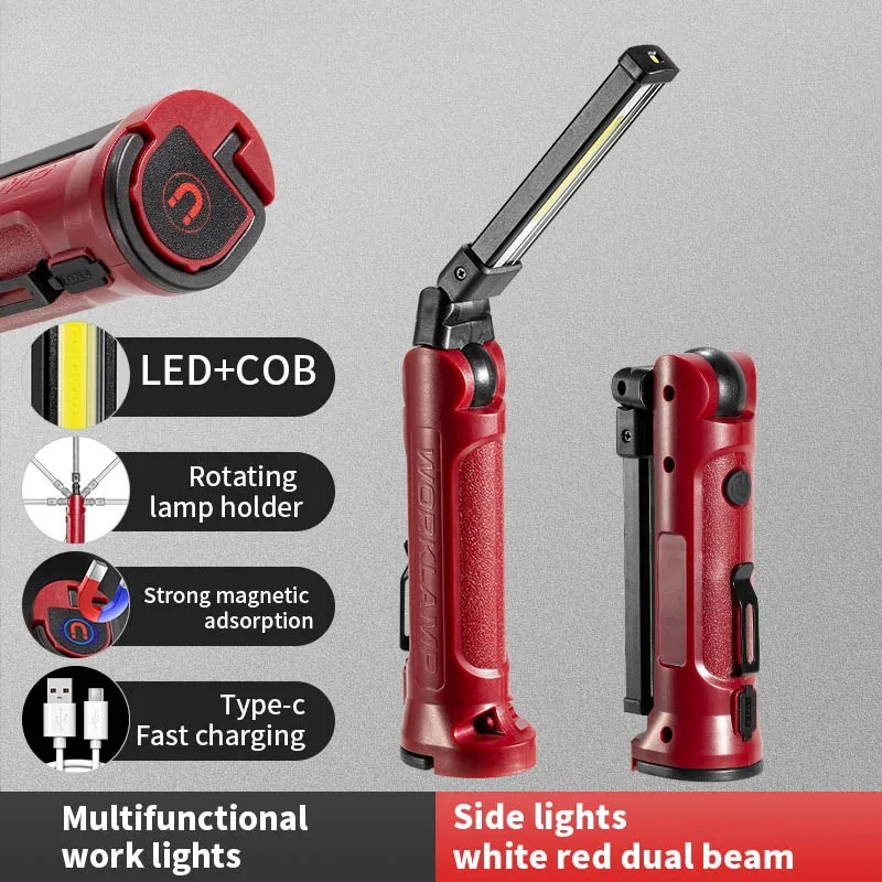 Zinc Outdoor Lighting - COB LED Work Light Rechargeable Folding
