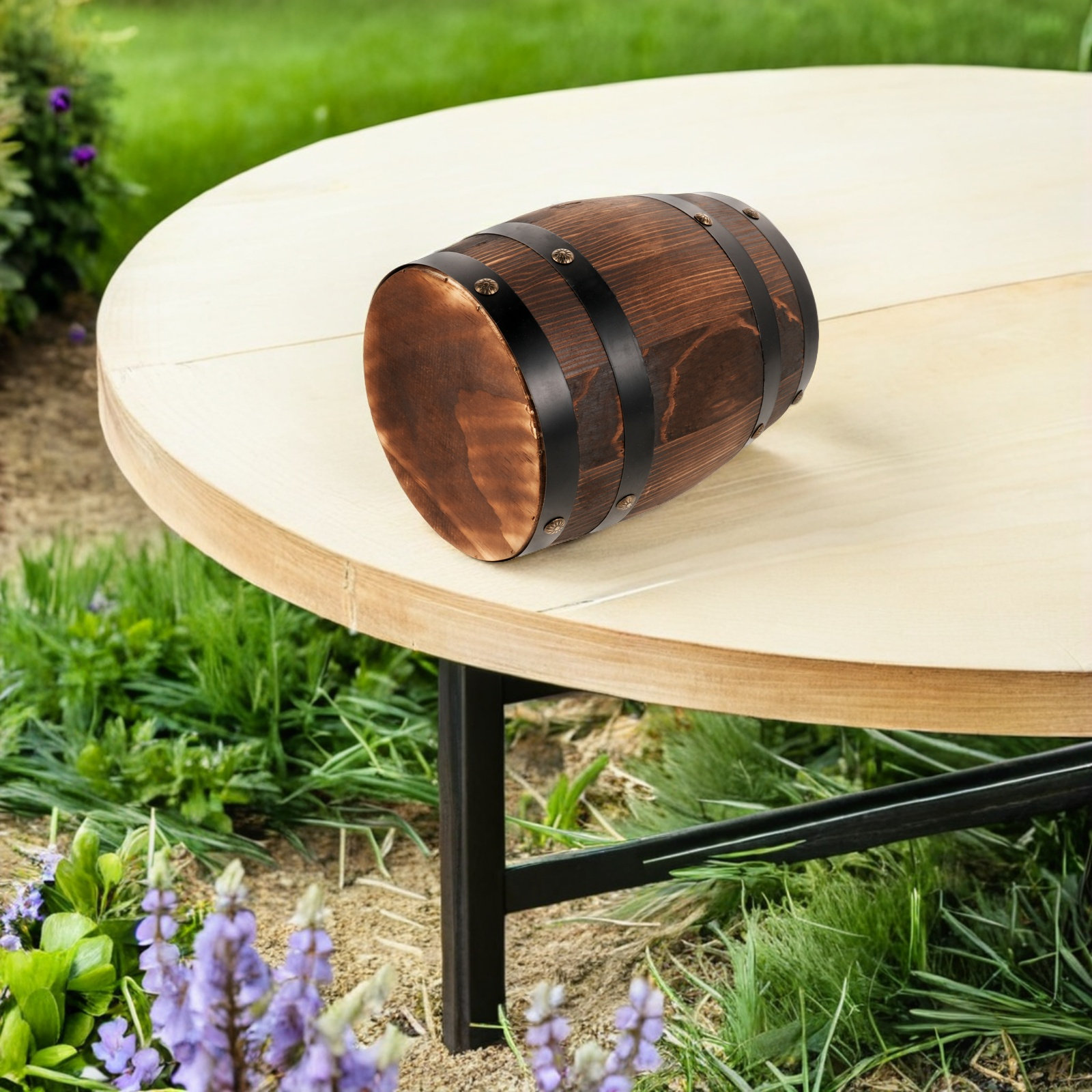 Outdoor Lighting Vintage - Wooden Outdoor Barrel Stool Vintage Whiskey
