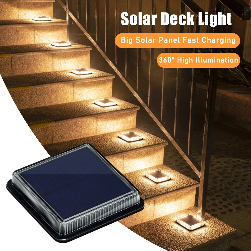 Outdoor Lighting On Stairs - 12 LEDs Solar Deck Light Largest