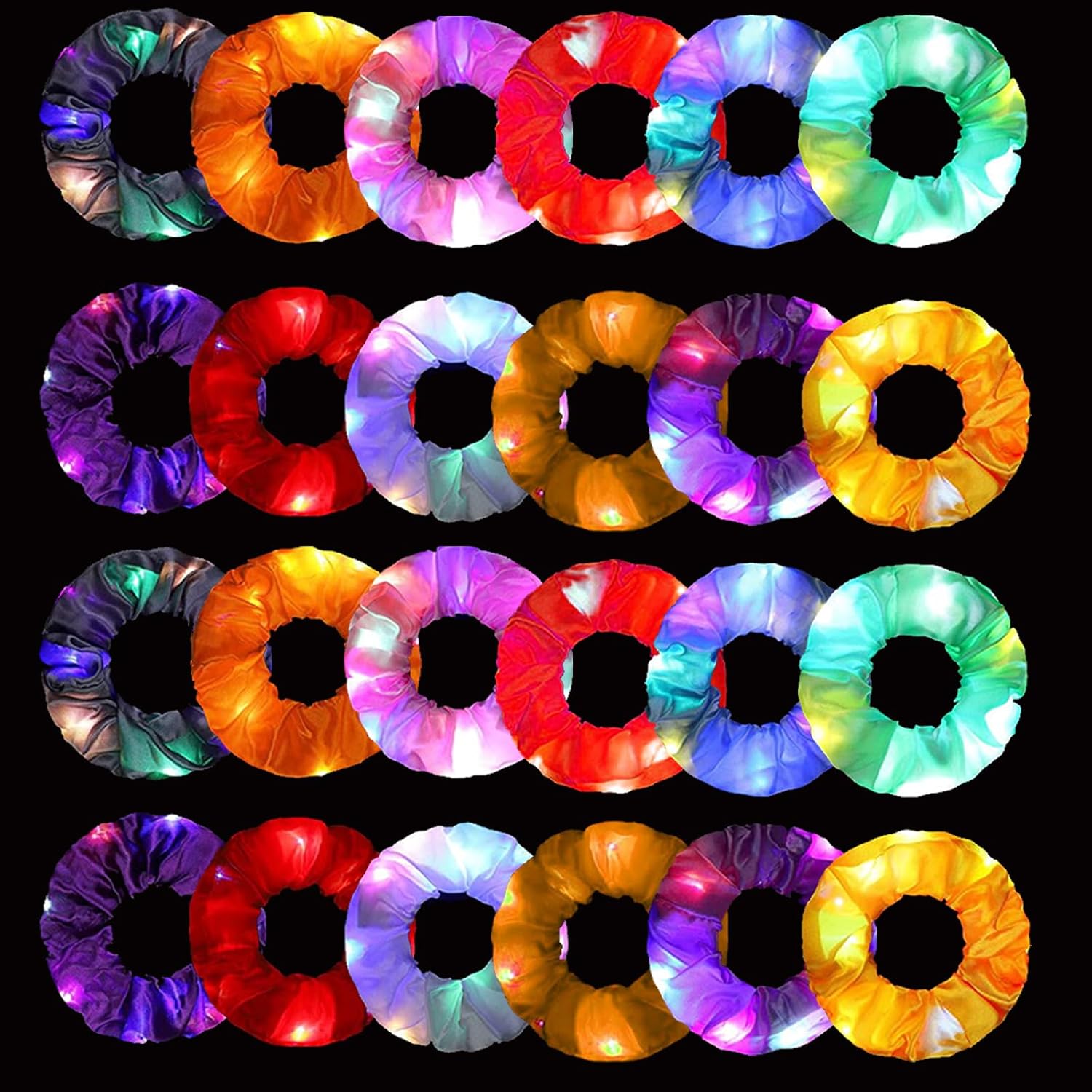 Outdoor Lighting Ideas For Party - 6pcs LED Scrunchies Hair Bands Light