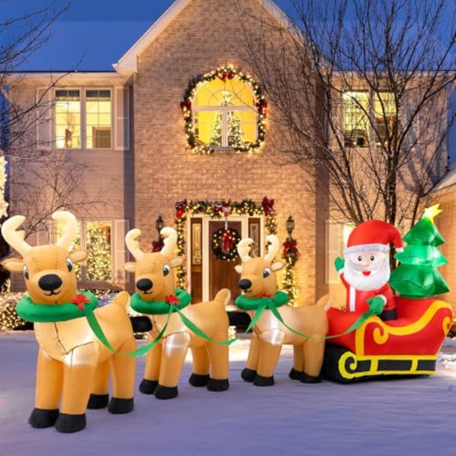 Outdoor Lighting On Trees - Outdoor Christmas inflatables decorations: 13 FT