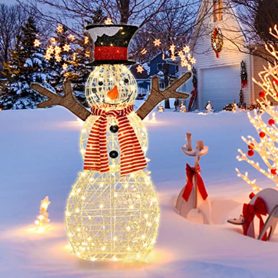 Outdoor Lighting Ground - Christmas Outdoor Lighted Snowman Yard Decorations,