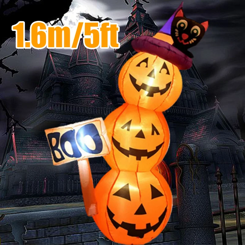 Outdoor Lighting Ideas For Party - 1.6M/5FT Halloween Inflatable Model Pumpkin Built-in