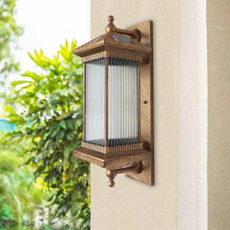 Outdoor Lighting Vintage - Chinese Vintage Metal Solar Waterproof LED