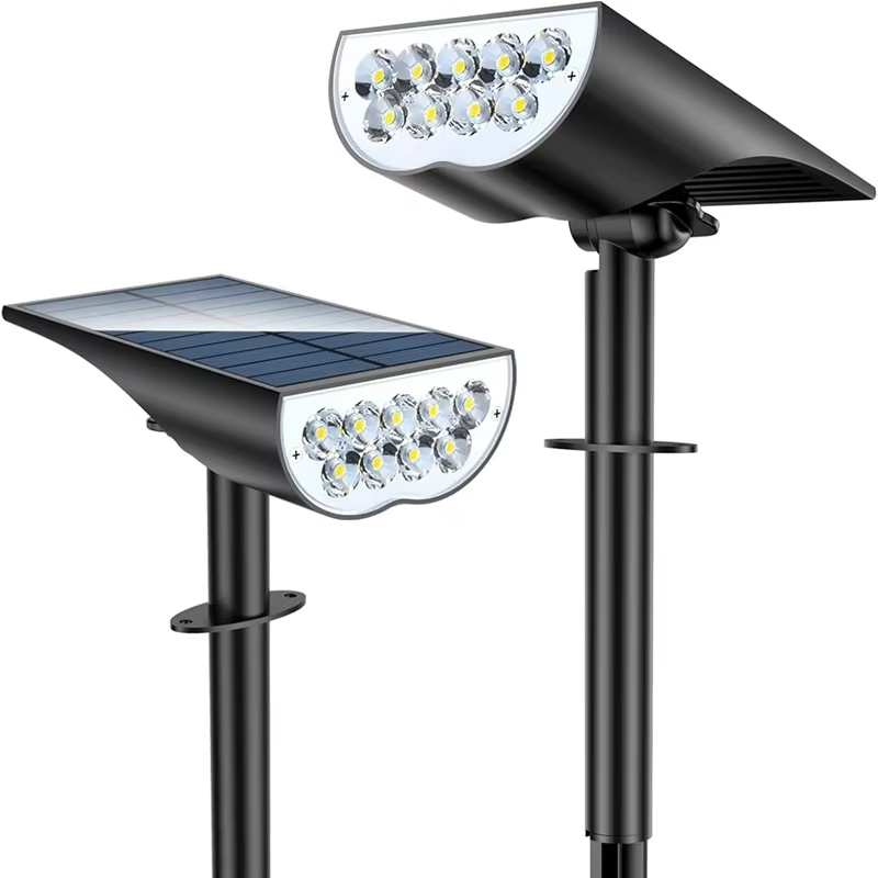 Outdoor Lighting Ip65 - 9 LED Solar Garden Spotlights Warm
