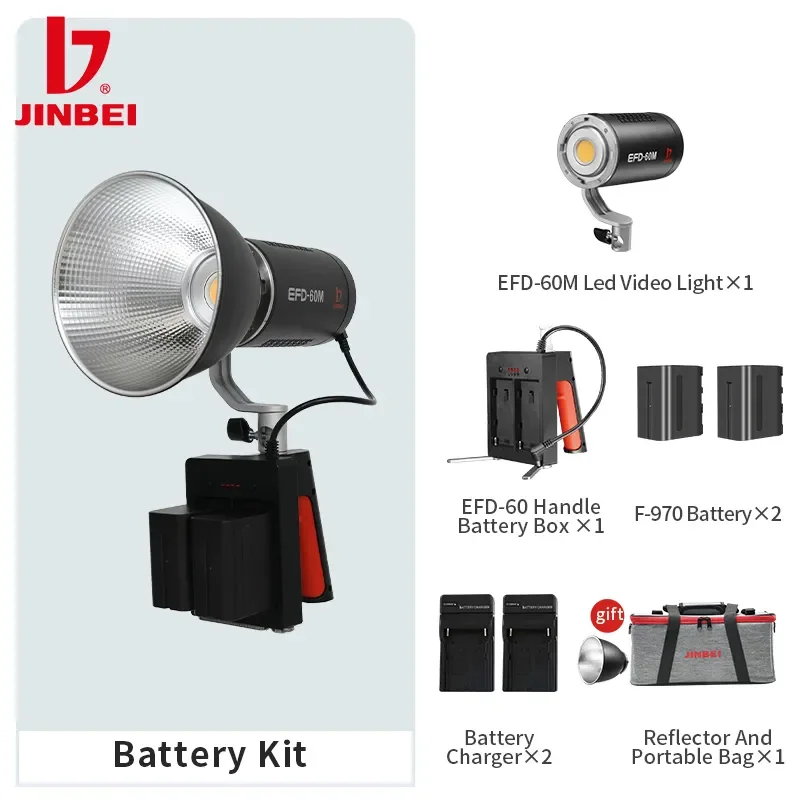 Outdoor Lighting Kit Photography - JINBEI EFD-60M 60W Battery Kits LED