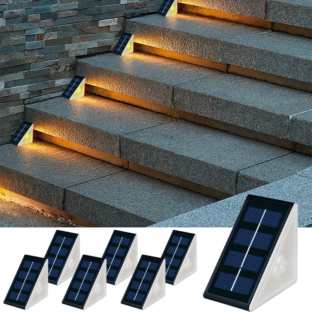 Outdoor Lighting On Stairs - IP67 Waterproof Solar Step Lights Auto