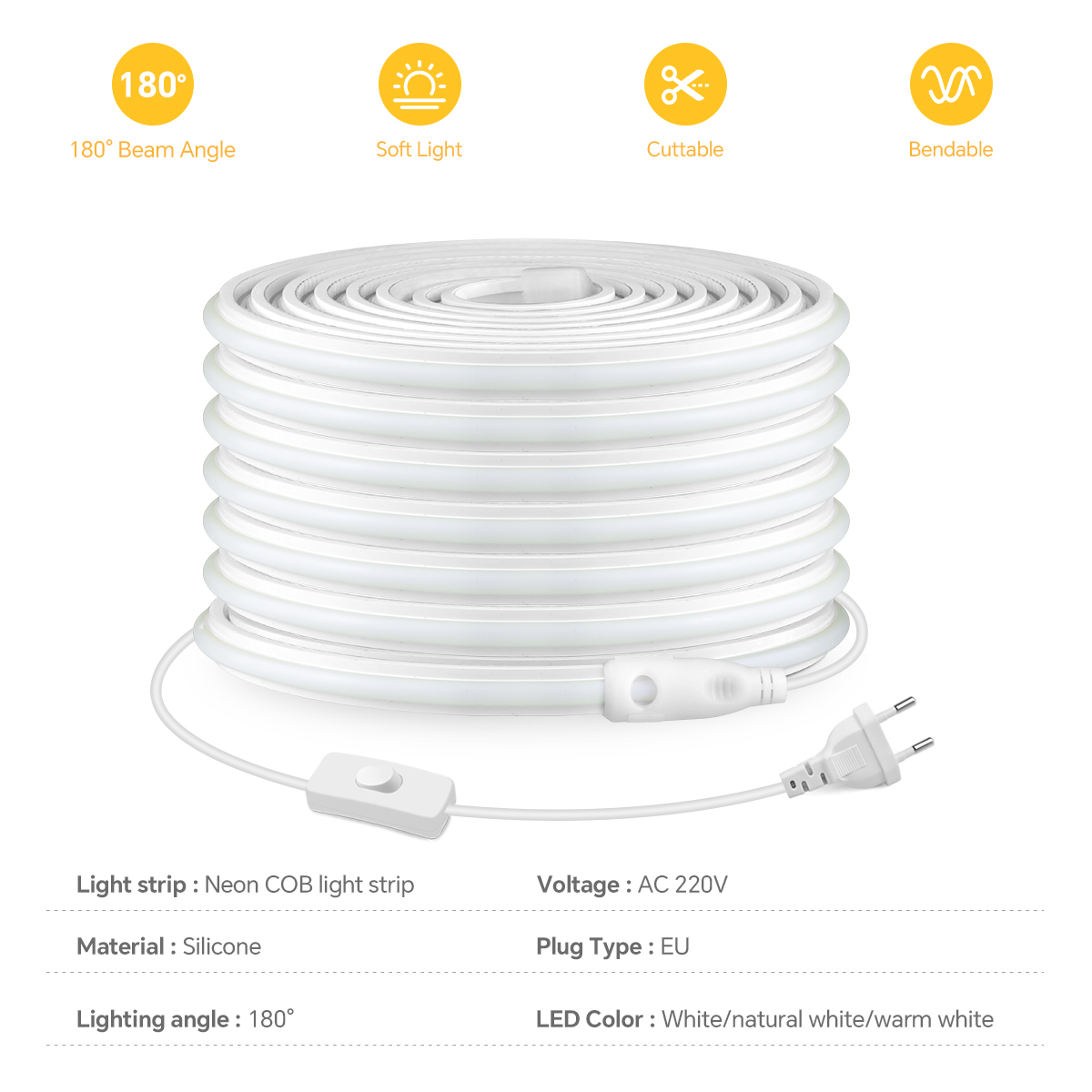 220V COB Led Strip High Densit - đánh giá và giá Outdoor Lighting Led Strip