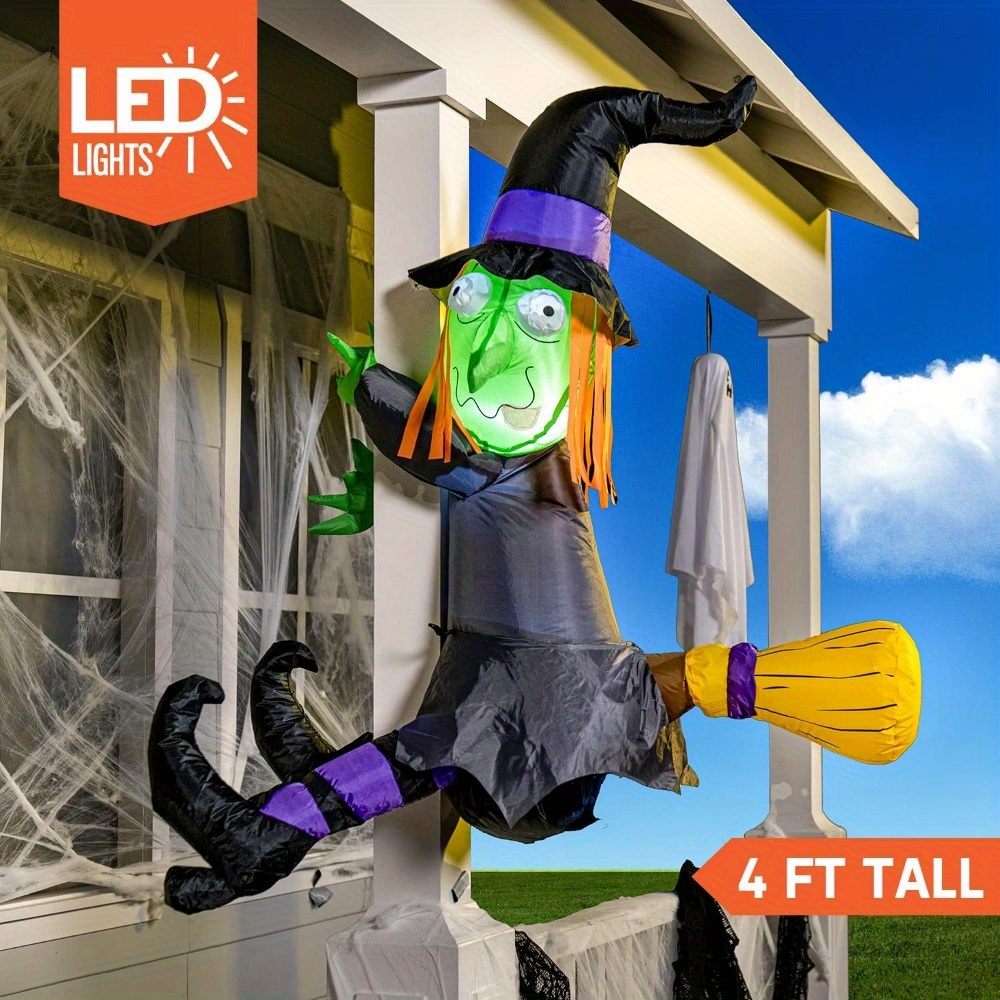 4FT Halloween Inflatable Witch - đánh giá và giá Outdoor Lighting Ideas For Party
