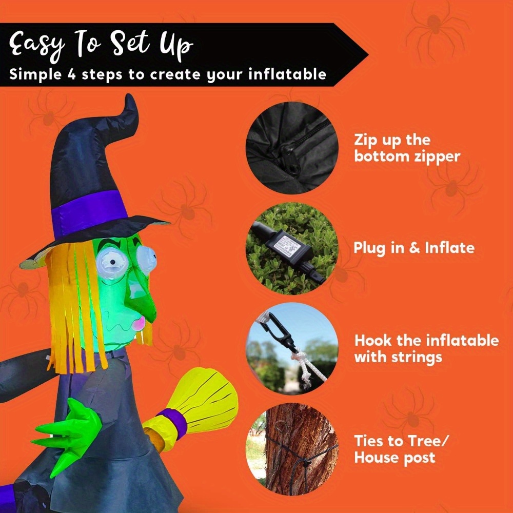 4FT Halloween Inflatable Witch - đánh giá và giá Outdoor Lighting Ideas For Party