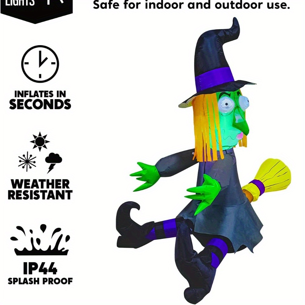 4FT Halloween Inflatable Witch - đánh giá và giá Outdoor Lighting Ideas For Party