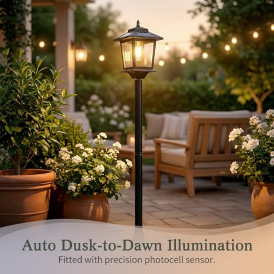 Outdoor Solar Post Lights, 2-P - đánh giá và giá Outdoor Lighting Dusk To Dawn