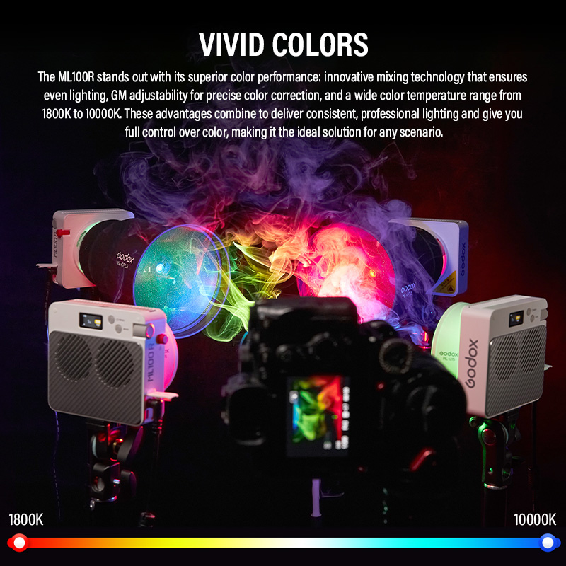 Godox NEW ML100R Portable RGB  - đánh giá và giá Outdoor Lighting Kit Photography
