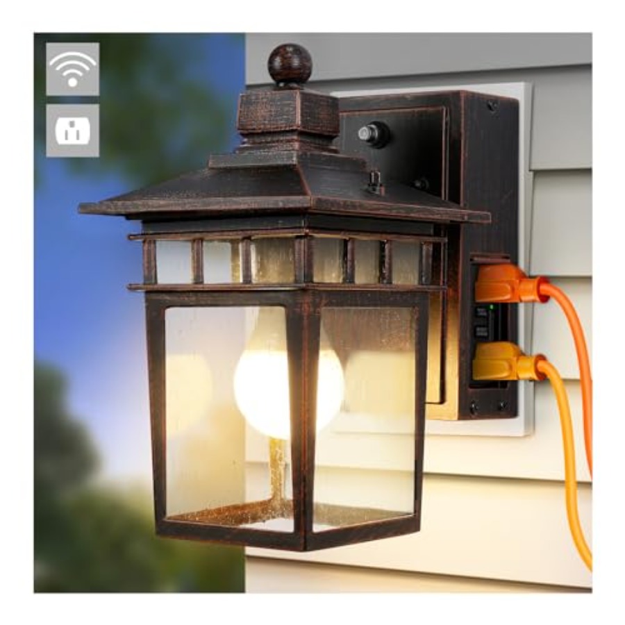 Outdoor Light with GFCI Outlet - đánh giá và giá Outdoor Lighting Dusk To Dawn