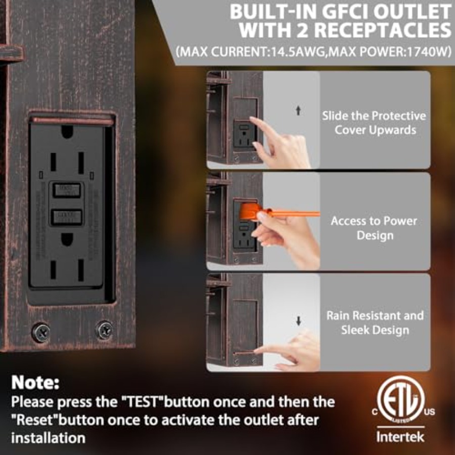 Outdoor Light with GFCI Outlet - đánh giá và giá Outdoor Lighting Dusk To Dawn