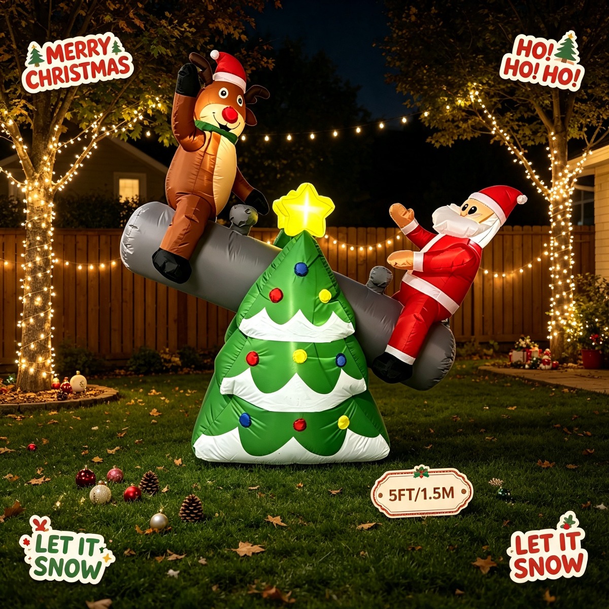 Christmas Inflatable Toys Sant - đánh giá và giá Outdoor Lighting On Trees