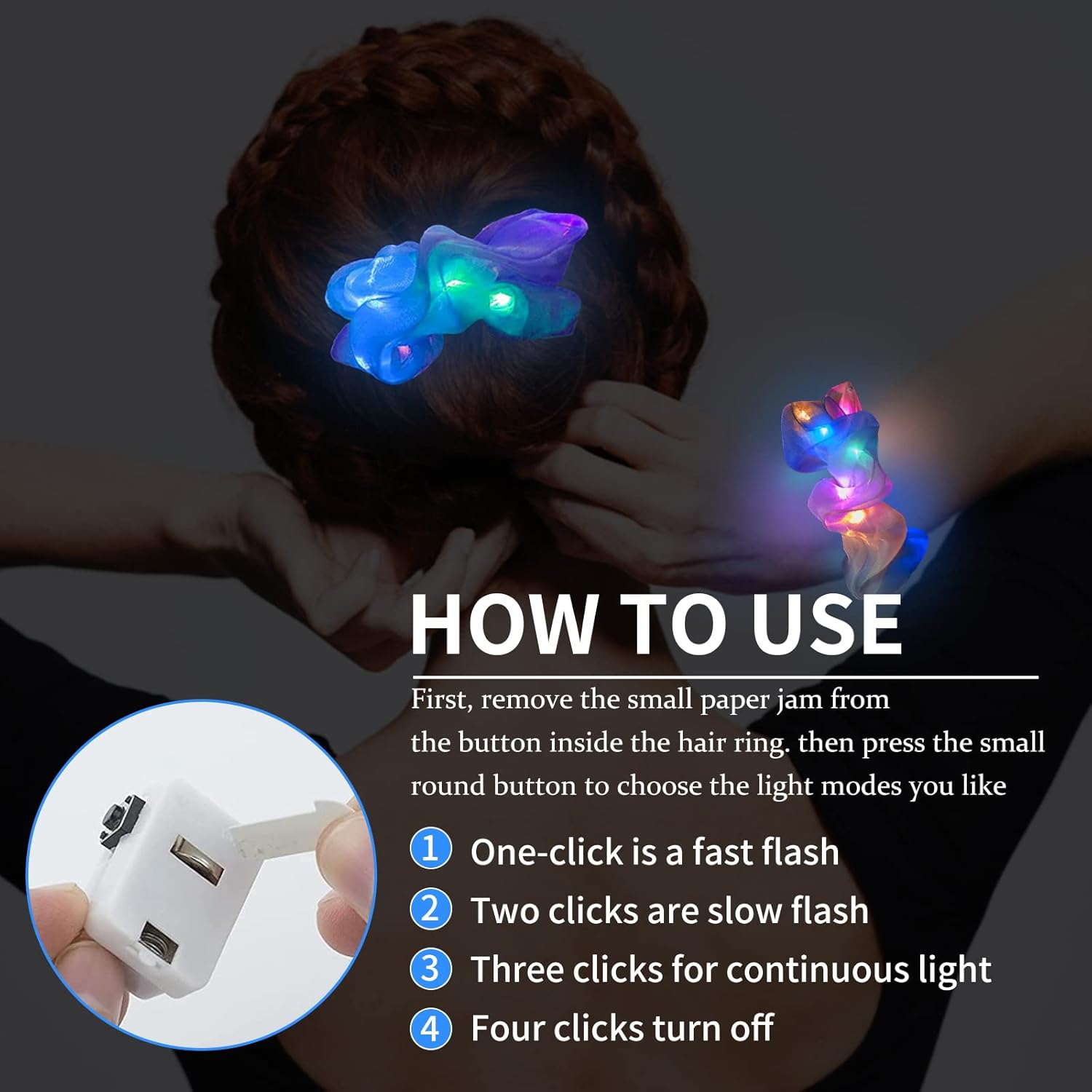6pcs LED Scrunchies Hair Bands - đánh giá và giá Outdoor Lighting Ideas For Party