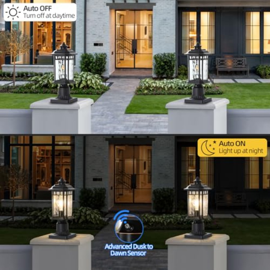 2 Pack Outdoor Post Lights, Du - đánh giá và giá Outdoor Lighting Dusk To Dawn