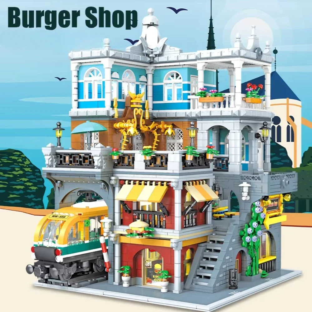 BurgerShop Building Blocks Set - đánh giá và giá Outdoor Lighting Xmas