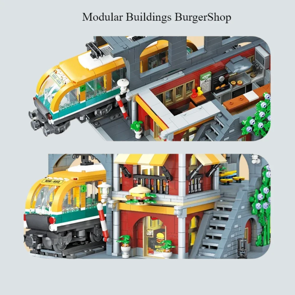 BurgerShop Building Blocks Set - đánh giá và giá Outdoor Lighting Xmas