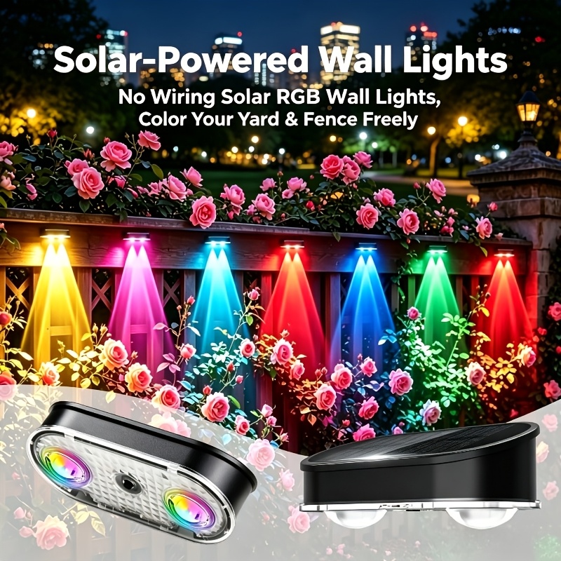 RGB Solar Fence Light IP44, 8  - đánh giá và giá Outdoor Lighting Dusk To Dawn
