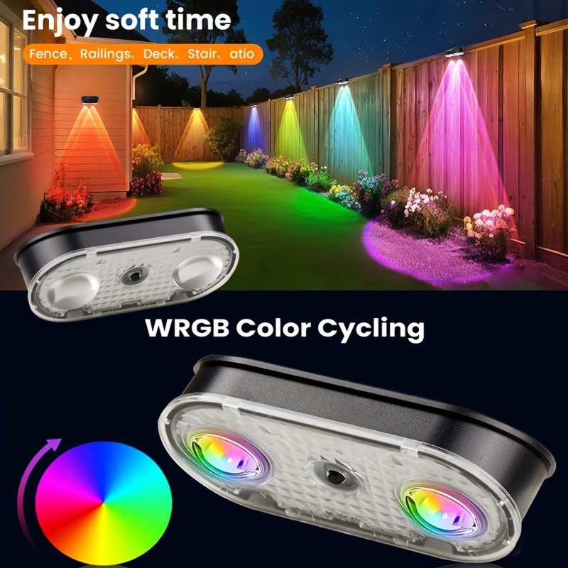 RGB Solar Fence Light IP44, 8  - đánh giá và giá Outdoor Lighting Dusk To Dawn