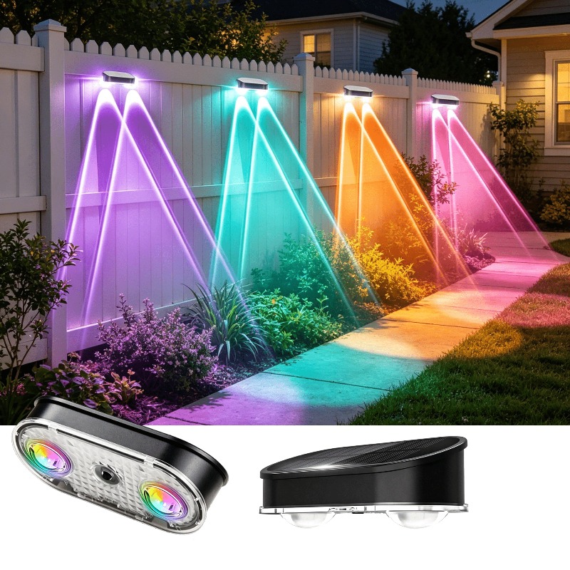 RGB Solar Fence Light IP44, 8  - đánh giá và giá Outdoor Lighting Dusk To Dawn