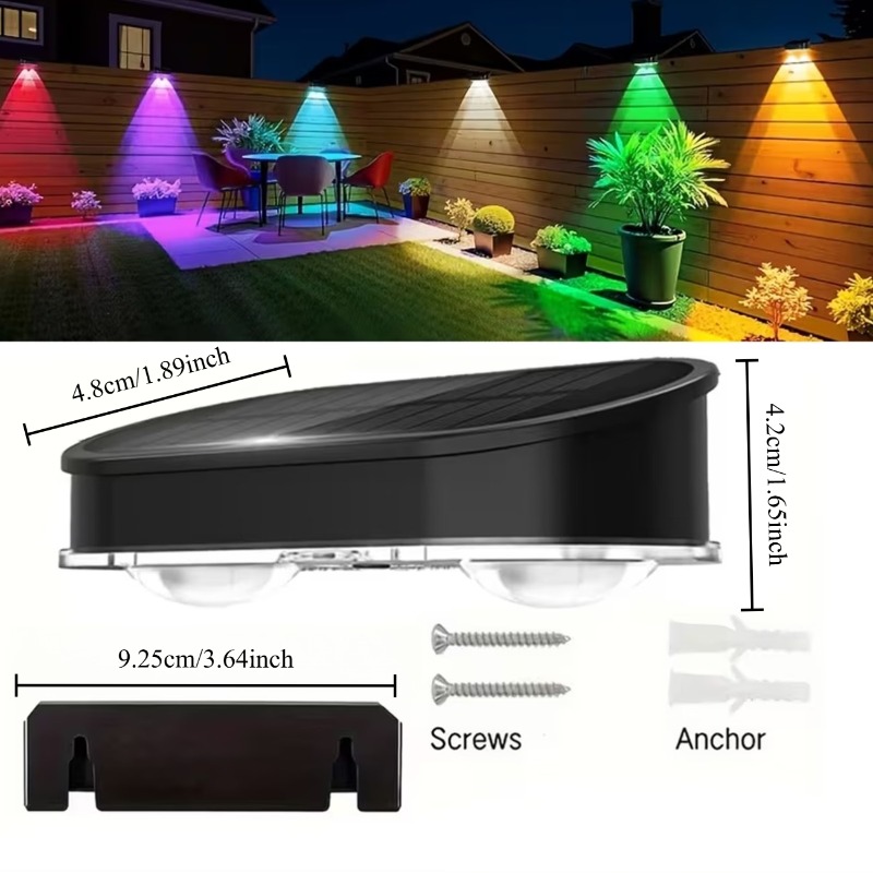RGB Solar Fence Light IP44, 8  - đánh giá và giá Outdoor Lighting Dusk To Dawn