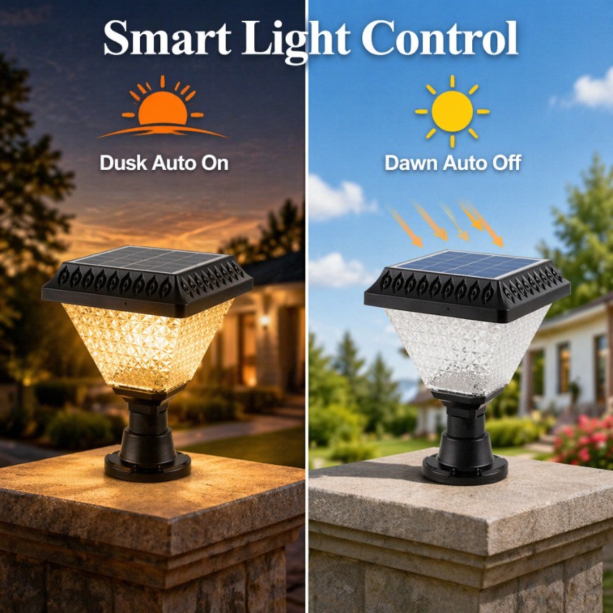 Outdoor Solar Post Light LED W - đánh giá và giá Outdoor Lighting Dusk To Dawn