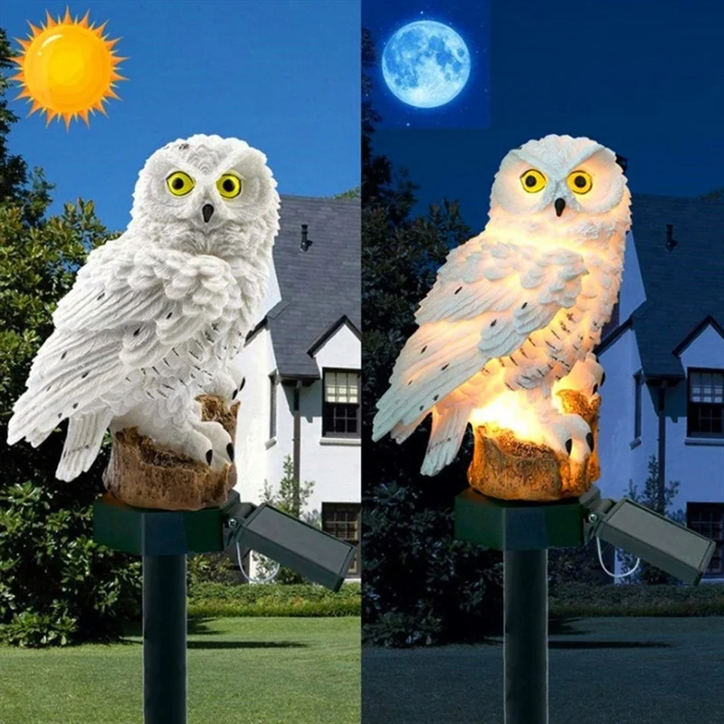 Solar Owl Statue Garden Light  - đánh giá và giá Outdoor Lighting Ip65