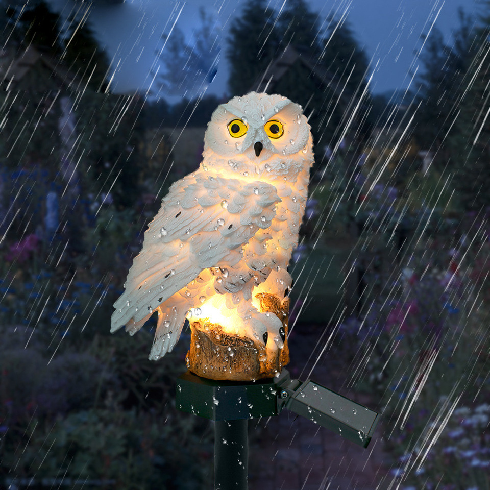 Solar Owl Statue Garden Light  - đánh giá và giá Outdoor Lighting Ip65