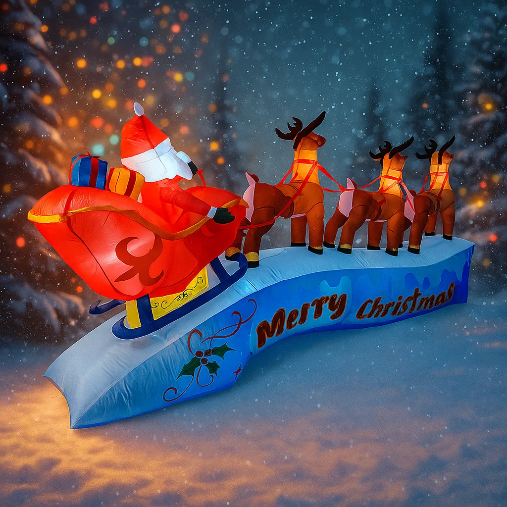 11.8FT Santa Claus Reindeer Sl - đánh giá và giá Outdoor Lighting Xmas