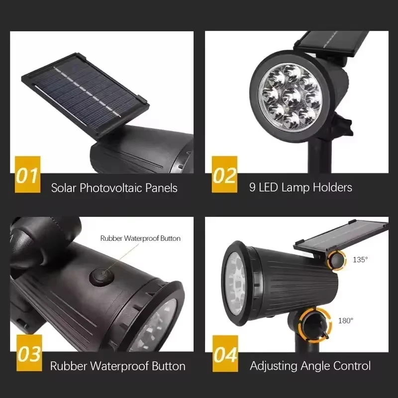 Solar LED Spotlight, 9-LED Out - đánh giá và giá Outdoor Lighting On Trees