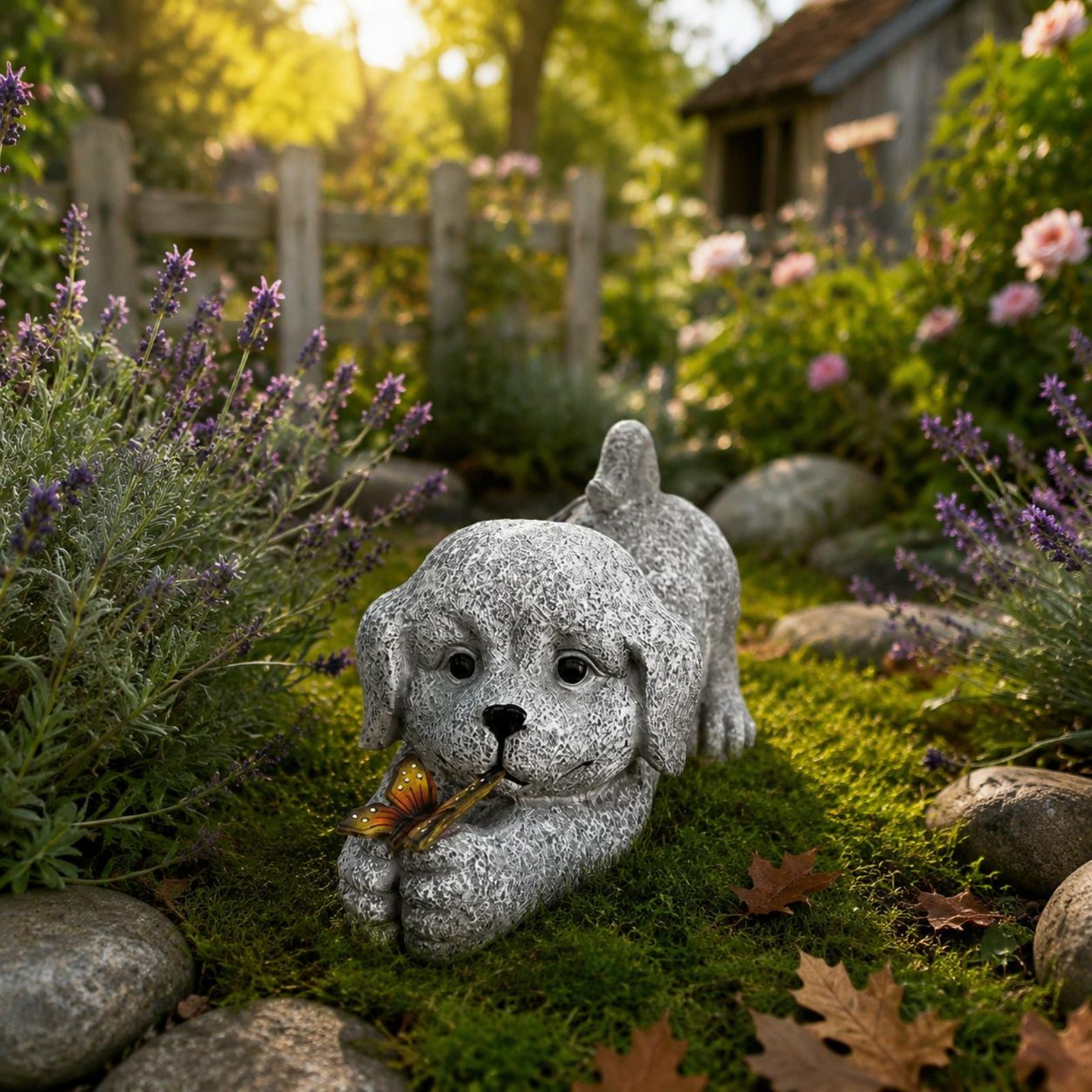 Solar Dog Statue Resin Craft S - đánh giá và giá Outdoor Lighting Ip65