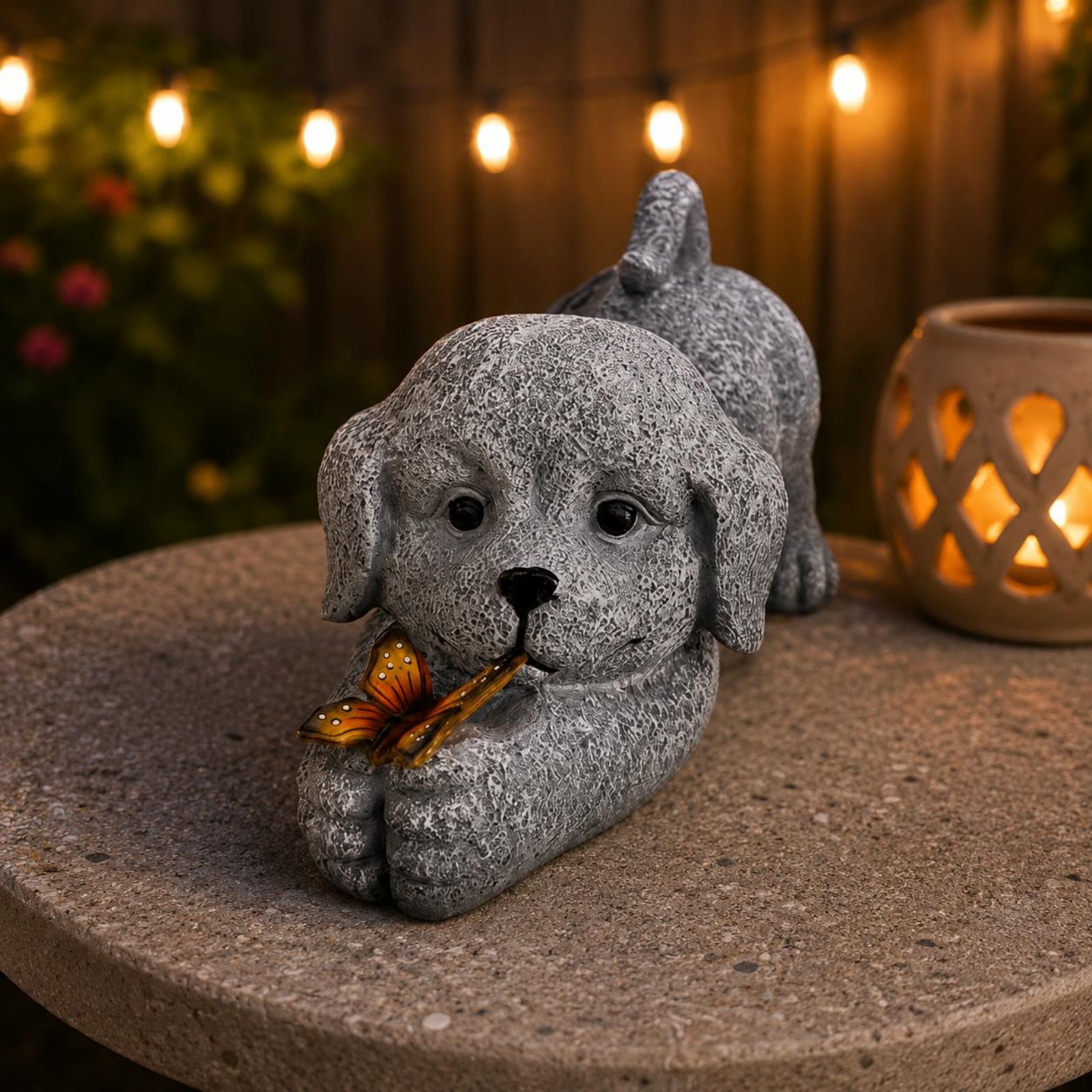 Solar Dog Statue Resin Craft S - đánh giá và giá Outdoor Lighting Ip65