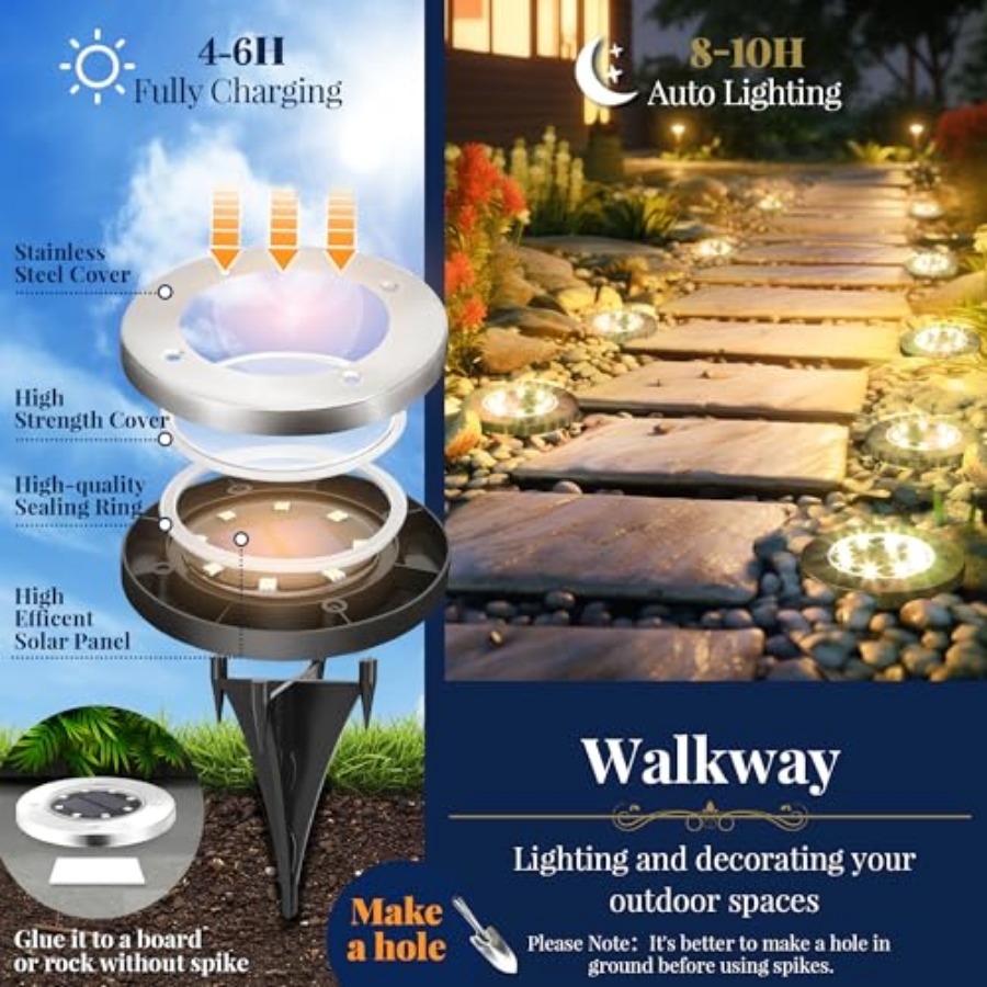 Solar Ground Lights Solar Ligh - đánh giá và giá Outdoor Lighting Ground