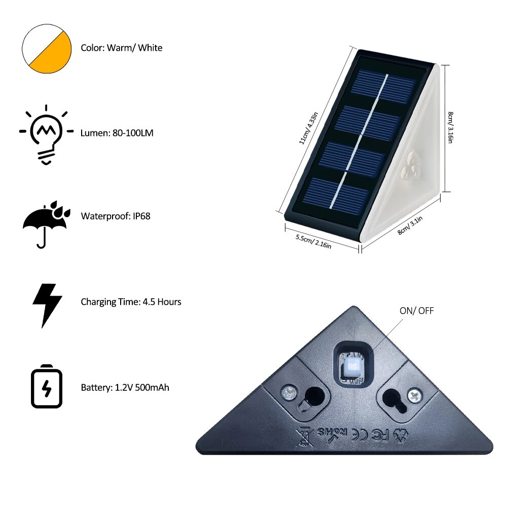 IP67 Waterproof Solar Step Lig - đánh giá và giá Outdoor Lighting On Stairs